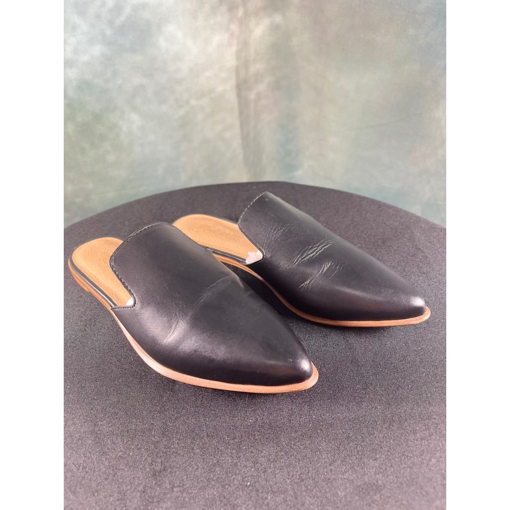 Madewell Black Leather Pointed Mules